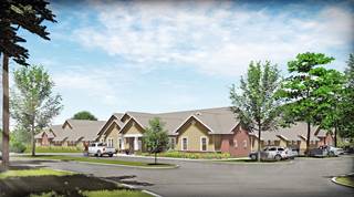 An artist's illustration of the exterior of Brookdale Wooster. An artist's illustration of the exterior of Brookdale Wooster.