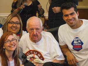 Lindsey Hernandez, upper left; Oren Seaton, center; and Texas Rangers catcher Robinson Chirinos. Lindsey Hernandez, upper left; Oren Seaton, center; and Texas Rangers catcher Robinson Chirinos.