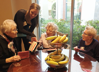 Shannon Radford, wellness director of Presbyterian Village North, educates residents on nutrition. Shannon Radford, wellness director of Presbyterian Village North, educates residents on nutrition.