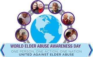 The World Elder Abuse Awareness Day logo. The World Elder Abuse Awareness Day logo.