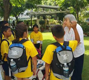 A resident leads an activity at Camp Villa. A resident leads an activity at Camp Villa.