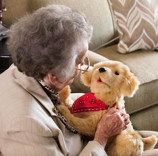 Hasbro's Golden Pup is part of the company's Joy For All brand. Hasbro's Golden Pup is part of the company's Joy For All brand.