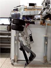 A prototype of the lower-limb exoskeleton being developed at Beihang University in Beijing, China. A prototype of the lower-limb exoskeleton being developed at Beihang University in Beijing, China.