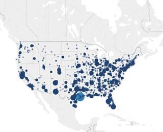 Healthcare and social assistance-related wage and hour prosecutions in various states. (Detail of TSheets graphic) Healthcare and social assistance-related wage and hour prosecutions in various states. (Detail of TSheets graphic)