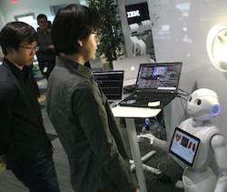 A prototype IBM Multi-Purpose Eldercare Robot Assistant, right (full IDs below). A prototype IBM Multi-Purpose Eldercare Robot Assistant, right (full IDs below).