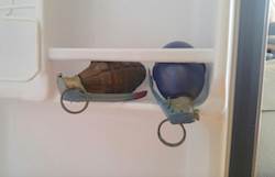 Two grenades were found on Friday in a refrigerator belonging to a resident of Tappan Lee Manor. Two grenades were found on Friday in a refrigerator belonging to a resident of Tappan Lee Manor.