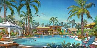Latitude Margaritaville will feature a pool area with beach entry. Latitude Margaritaville will feature a pool area with beach entry.
