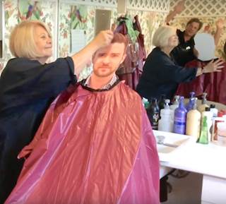 A cardboard Justin Timberlake makes a guest appearance in Brandywine Living at Pennington's video for National Assisted Living Week. A cardboard Justin Timberlake makes a guest appearance in Brandywine Living at Pennington's video for National Assisted Living Week.