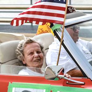 Dorothy Nimmer enjoys her time as grand marshal of the Winneconne Sovereign State Days parade. (Photo by Doug Sasse courtesy of Gabriel’s Landing / Miravida Living) Dorothy Nimmer enjoys her time as grand marshal of the Winneconne Sovereign State Days parade. (Photo by Doug Sasse courtesy of Gabriel’s Landing / Miravida Living)