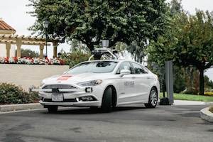 Voyage's self-driving taxis use sensors, radar and cameras to navigate from point to point. (Photo by Luke Beard courtesy of Voyage) Voyage's self-driving taxis use sensors, radar and cameras to navigate from point to point. (Photo by Luke Beard courtesy of Voyage)